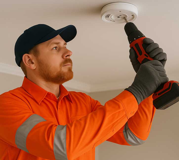 Installing smoke detector - TALR Electrical Services Perth