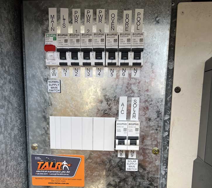 Residential home wiring for Perth Homes by TALR Electrical Services